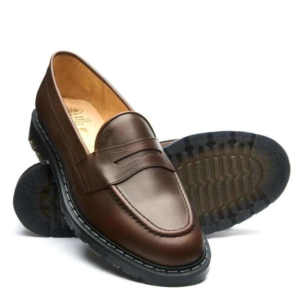 Solovair Penny Loafers Gaucho Crazy Horse leather